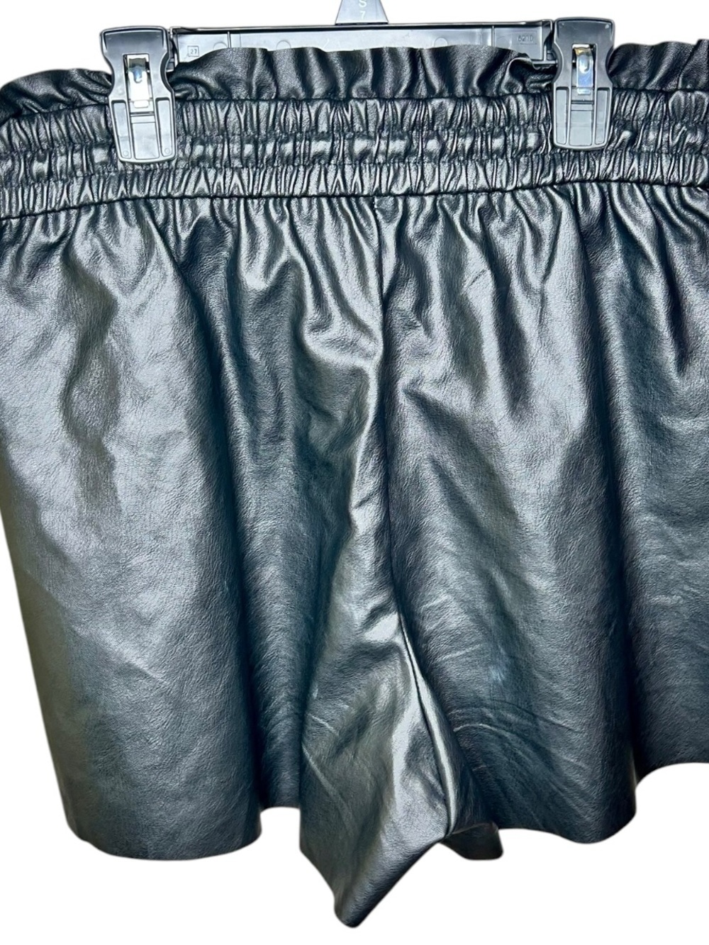 NWOT ZENANA Black faux leather shorts - Picture 5 of 9